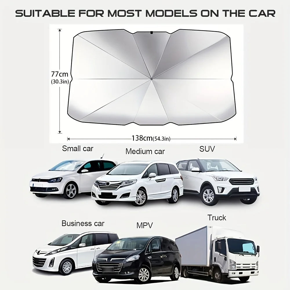 Protect Your Car From The Sun With This Portable, Foldable Car Windshield Sunshade