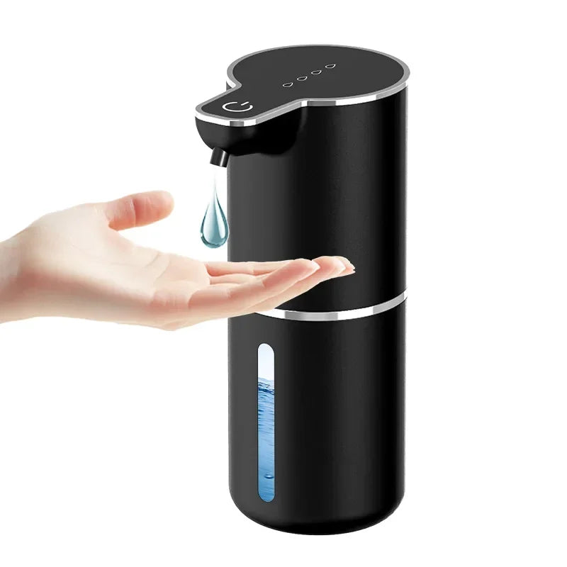 NEW Arrivals Automatic Black/White Soap + Fluids Dispenser Touchless Foaming Soap Dispenser 350ml USB Rechargeable Electric 4 Level Adjustable Foam Soap Dispenser Home Bathroom Kitchen Accessories