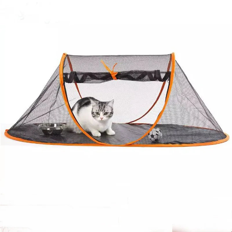 Pet Tent Portable Collapsible Tent Cat Dog Outdoor Playhouse With Netting To Prevent Escape Travel Pet Outdoor Cage Kennel Pets House