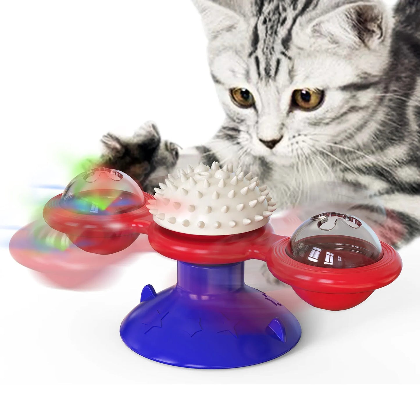 Windmill Cat Toy Interactive Pet Toys for Cats Puzzle Cat Game Toy With Whirligig Turntable for Kitten Brush Teeth Pet Supplies