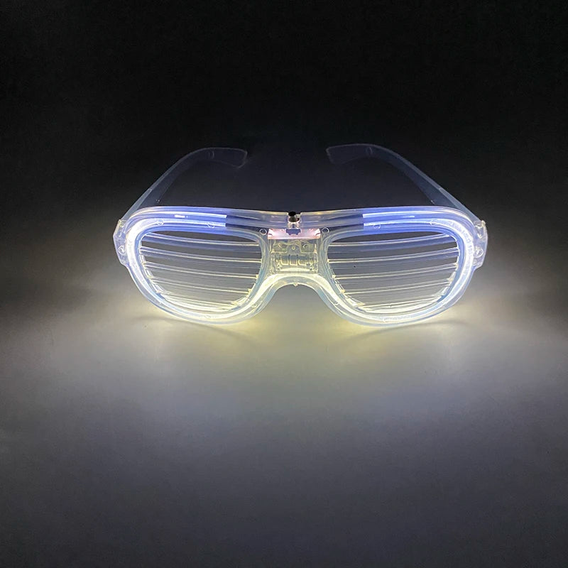 2 PCS Set Headbands + Glasses Rave Party  Luminous Flashing Noodles Headband Light Up Braid Headband Girl Women Bar Club Night Show Headwear Supplies