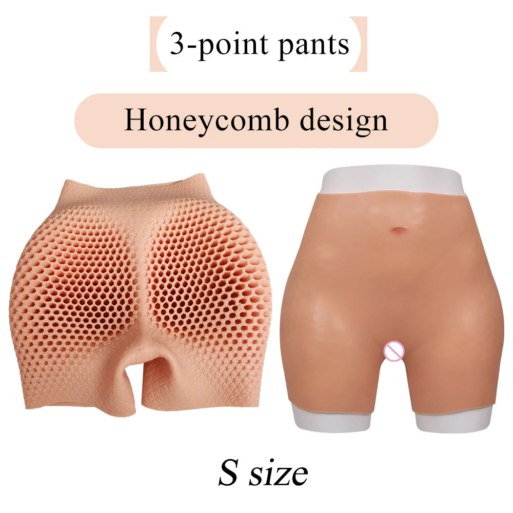 S - L Size 5 Point Pants Silicone Buttock Thick Hips Fake Buttocks Panties Enlarger Enhancement Butt Pants Silicone Buttock Cosplay Drag Queen Women Men Underwear