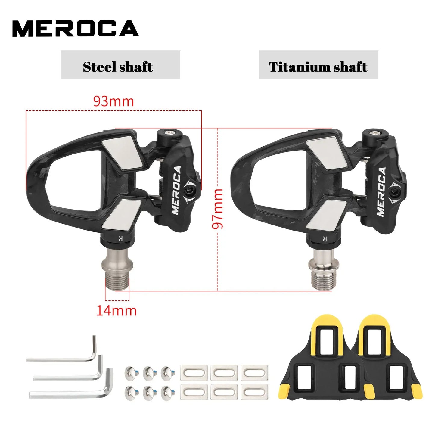 NEW Titanium/Steel Shaft Carbon Road Bike Professional Pedals Titanium Axle Pedal Ultralight Clipless Racing Bike Clit Pedal For Shimano Speed Pedals Lock Clips Bicycle Accessories Sports Supplies