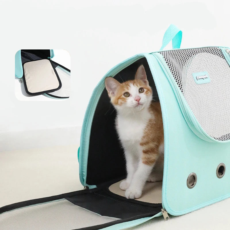 Cat Backpack Supplies Portable Breathable Double Shoulder Cat Bag Foldable Puppy Backpack Fashionable and Expandable Pet Bags