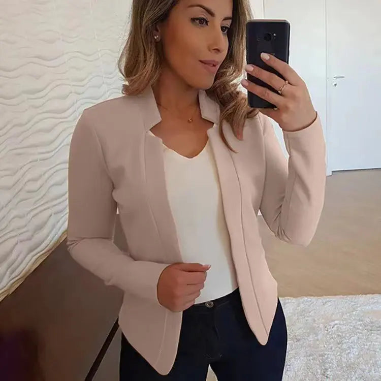S-3XL UK Plus Size Multi-Colors Women's Clothing New Autumn Winter Spring Blazer Fashion Versatile Long Sleeved Open Collar Casual Suit Jacket Top Blazers Suits