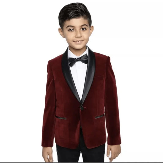 4 PCS Set Green/Black/Red Velvet Suit Luxury Fashion Baby Boy Formal Clothes Set Velvet Jacket Pant Shirt Bowtie Infant Toddler Child Blazer Jacket Baby Clothes Suit 1Y-12Y
