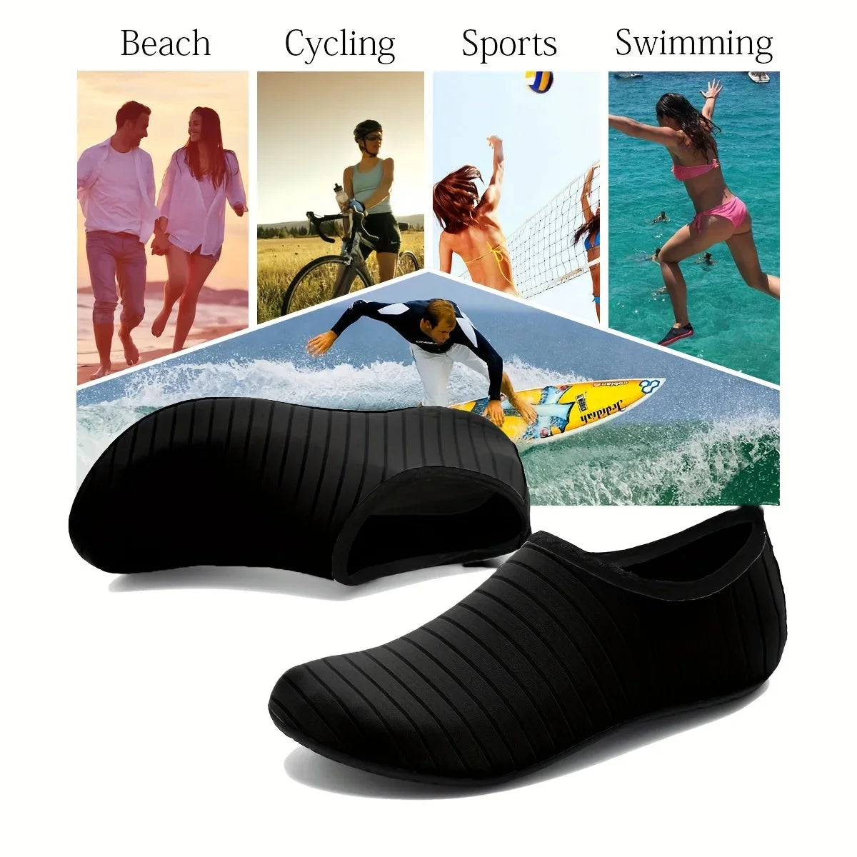 35-45 Large Size 7 Colors 1 Pair Water Shoes Women Men Barefoot Socks Anti-Slip Quick-Dry Men Beach Swim Water Cycling Sports Shoes