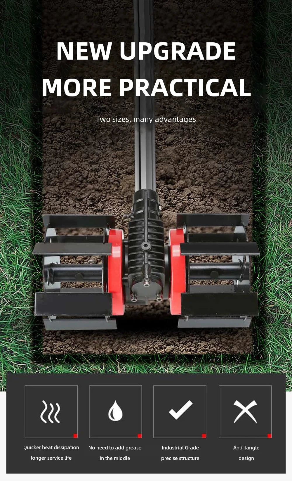 NEW Arrivals Electric Powerful Lawn Mower Accessory Wheels Weeder Wheel Loosening Wheel Deep Tillage Wheel Mower Wheel Straight Blade Slash Blade Garden Supplies