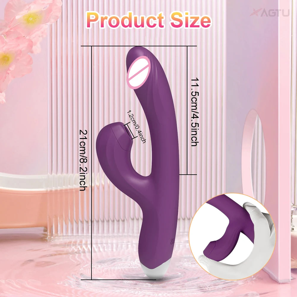 Clitoral Sucking G-Spot Vibrator Dildo for Women Heating Nipple Vacuum Sucker Clit Stimulator Sex Toys for Adults Masturbator