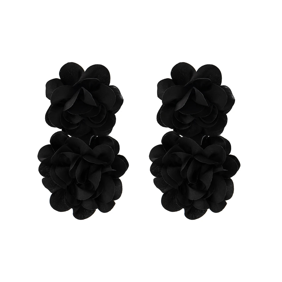 4 Colors Exaggerated Big Fluffy Fabric Flower Petal Drop Earrings for Women Trending Elegant Earring Wed Bridal Accessories