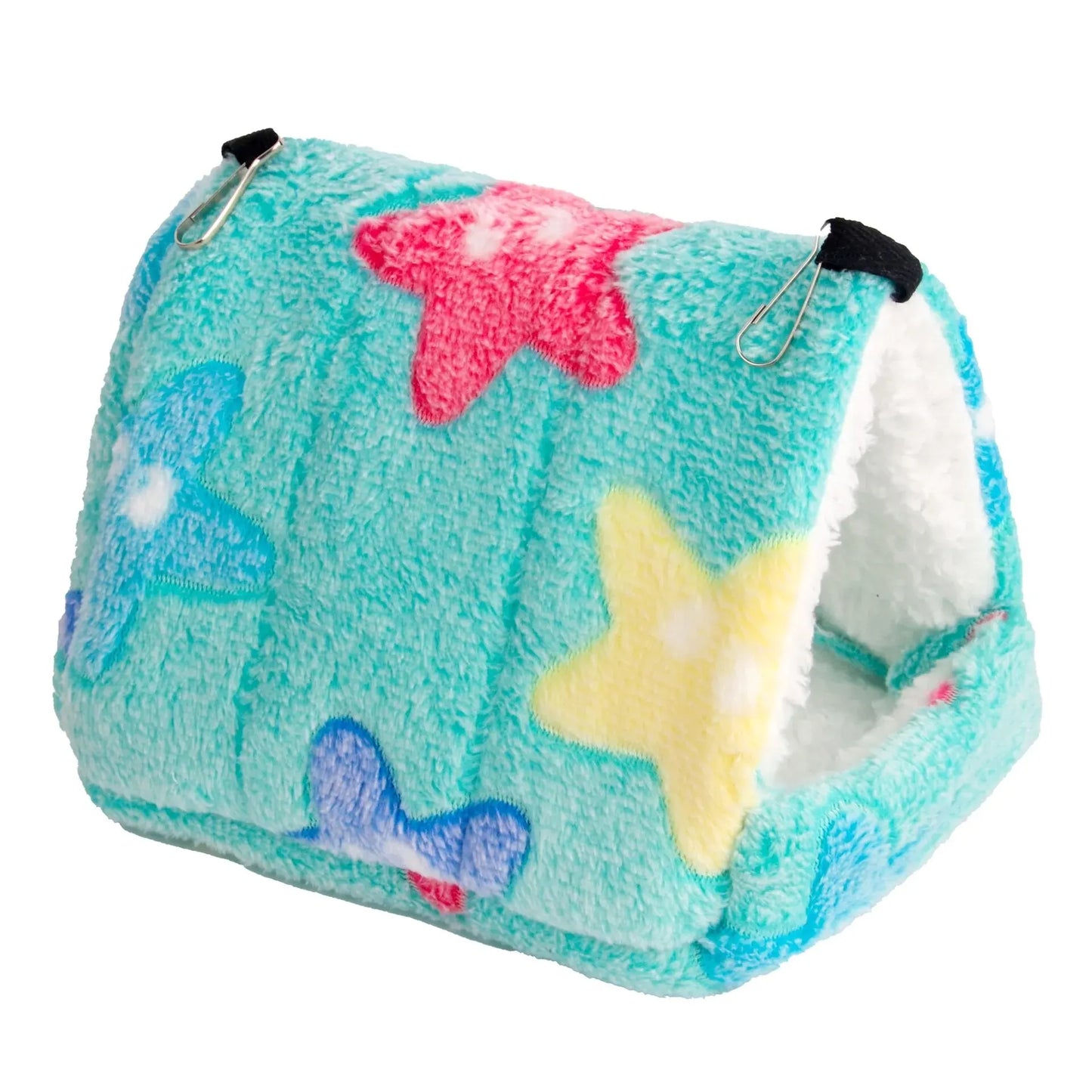 1PCS Coral Fleece Dot Printing Small Foam Pet House Hanging Hamster Bed With Zip For Small Animals Squirrel Parrot Cotton Nest