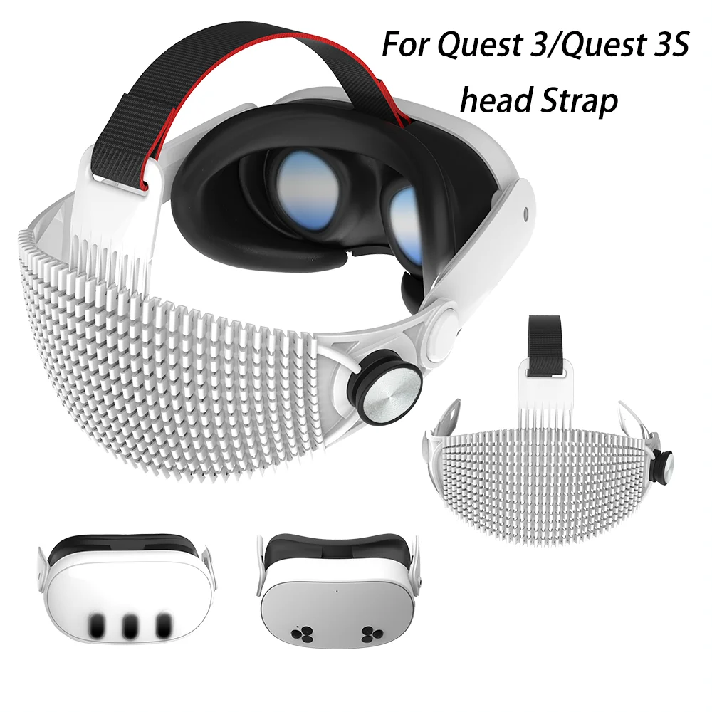 META Quest Head Strap for Quest 3S/3 VR Light Adjustable Comfortable Soft Wear Gaming Movies Headset Elite Strap For Meta Quest 3S/Quest 3 VR Electronic Accessories