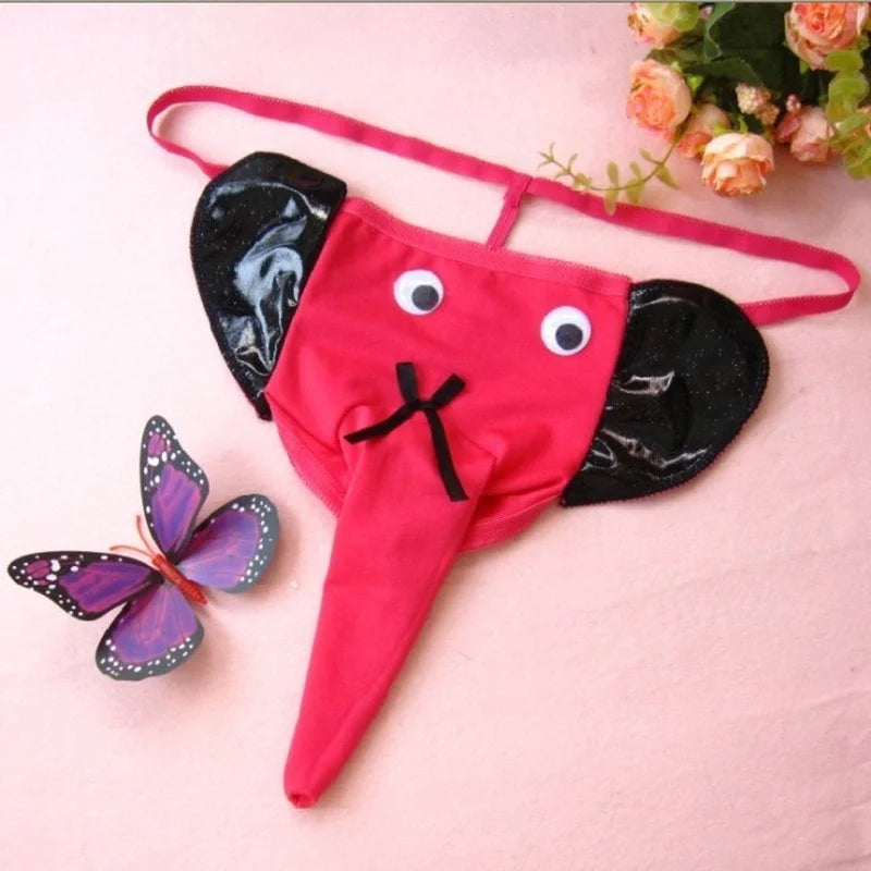 Sexy Gay Men Underwear Elephant Bulge Pouch Men Elastic T Back Lingerie Thong Erotic Underwear Gay Sexy Sissy Thong Panties