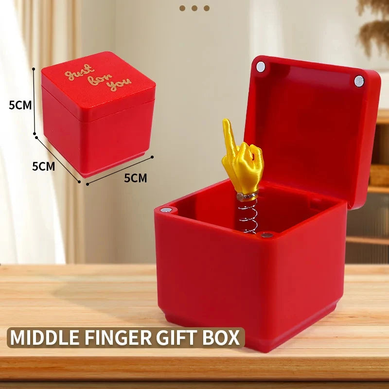 1PC Christmas Interesting Prank Gift Middle Finger in Box Christmas Box Funny Creative Gifts Office Desk Decoration Home Decoration
