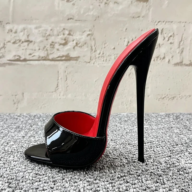 5 Colors UK (4-10) Size Chic Summer 16cm Slipper Slingback White Red inside Super High Heels Sandal Plus Size Fashion Women Fetish Cosplay Club Shoes