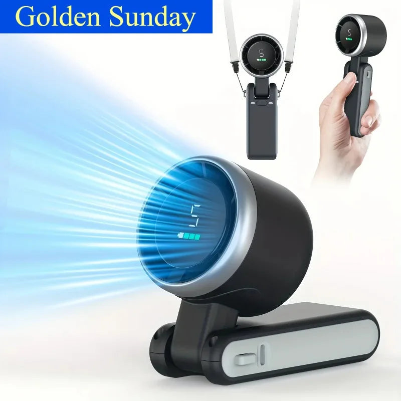 3 in 1 Wireless Fan, 5-Speed, 3600mAh Powerful Turbo Air Cooler Foldable Portable  High Winds Rechargeable Lithium Battery, USB Charging, Outdoor Transport Travel Mini Fan Air Cooling Supplies.