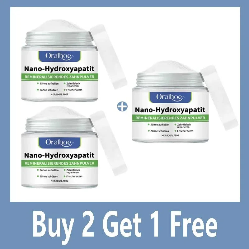 Buy 10 Get 12 Free  Whitening Tooth Powder with 10% Hydroxyapatite - Remineralizing, Cool Mint, Enamel Repair & Fresh Breath Oral Hygiene Sets Dental Supplies