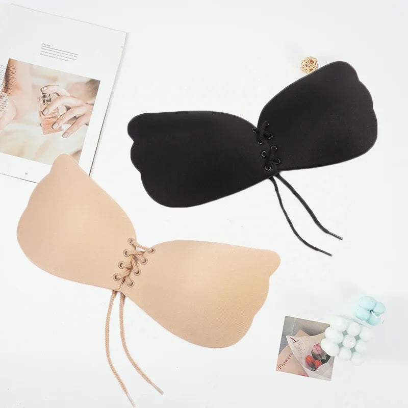 Seamless Self Adhesive Fly Bra Strapless Push Up Bra Wireless Stick On Sexy Lingerie Supplies Invisible Silicone Sexy bra For Women Girls Sexy Lingerie Fashion Clothing Accessories Products