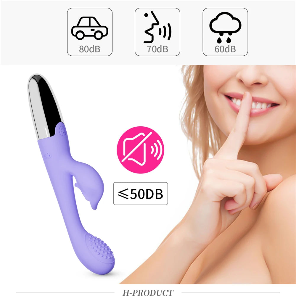 Powerful G Spot Rabbit Vibrator for Women Nipple Clitoris Stimulator Massager Dual Motors Dildo Adult Goods Sex Toys for Female