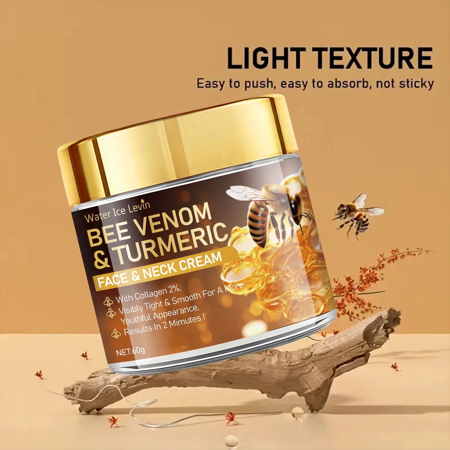 Bee Venom Instant Facial Lifting Cream Firms and Lifts Loose Skin, Smooth Skin |   Alcohol-Free, Containing Hyaluronic Acid, Suitable for All Skin Types Women Skin Care Supplies Korean Products