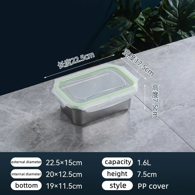 304 Stainless Steel Thermal  Insulation 100/1600/2500/3500/5300ml Top Quality Lunch Box Student Worker Portable Leak-Proof Fresh-keeping Sealed Box Food Storage Picnic Camping Barbeque Box Kitchenware Tools