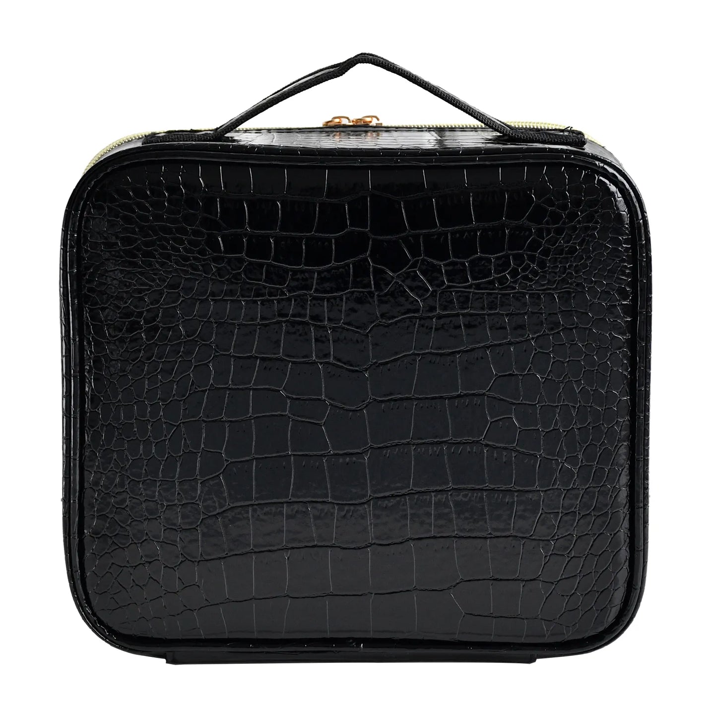 Crocodile Pattern Cosmetic Bag Partition Multi Functional Portable Travel Storage Makeup Case