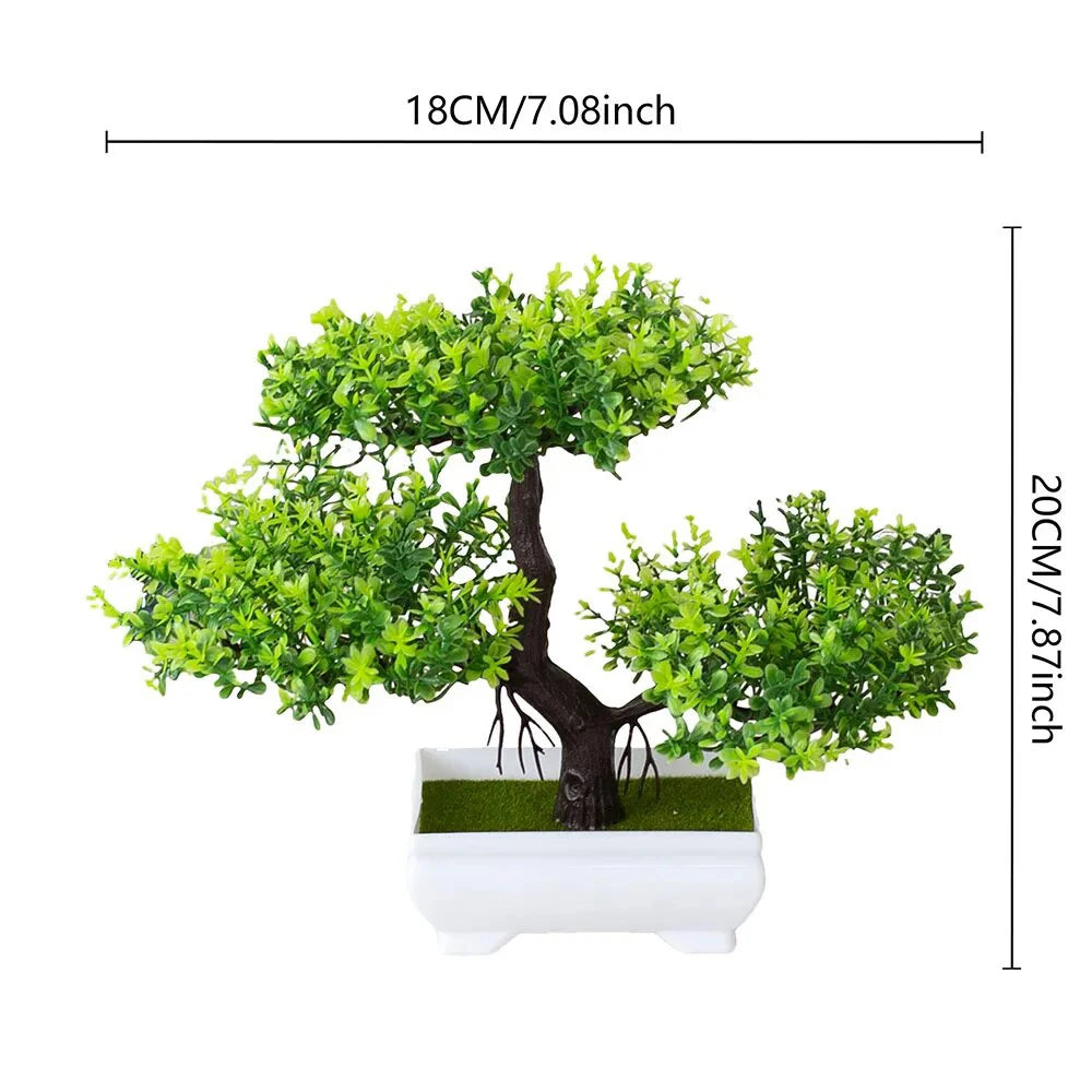 Artificial Plants Potted Bonsai Green Small Tree Plants Fake Flowers Potted Ornaments for Home Garden Decor Hotel Party  Decor