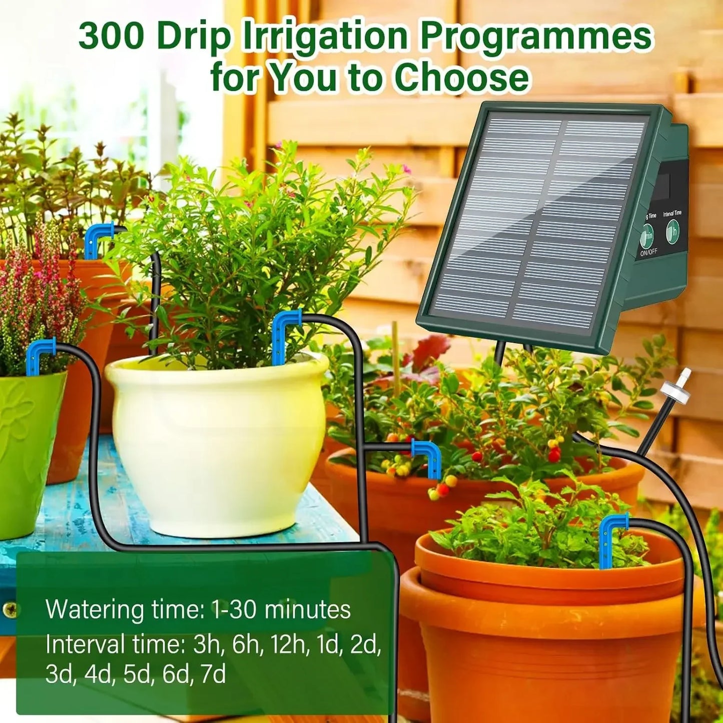 NEW Arrivals Solar Irrigation System for Garden Balcony Automatic Drip Irrigation System DIY Garden Watering System Drip Hose Irrigation Home Indoor Outdoor Watering Products