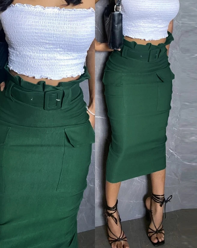 NEW Arrivals Women's Motorcycle Long/Mini Leather Skirts Summer Latest Trend Streetwear Outfit  PU leather Split Beaded Tie Up Detail Short Skirt Skinny Skirt Female Girls Sexy Casual Fashion Apparel Supplies