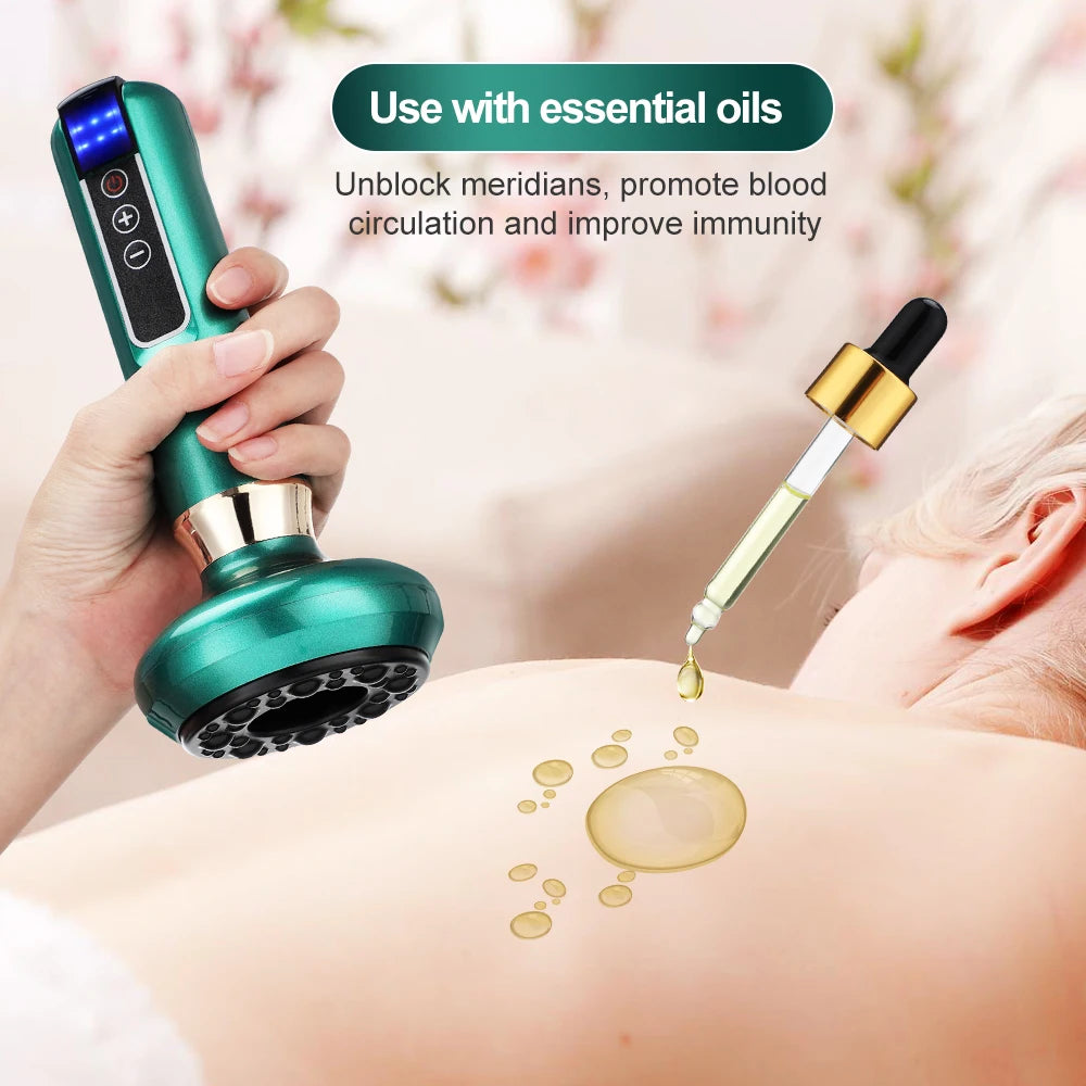 Electric Cupping Massager Vacuum Suction Cup Anti Cellulite Beauty Accessories Health Scraping Infrared Heat Body Slimming Massage Supplies