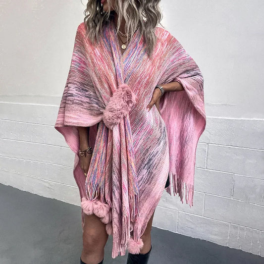 NEW Arrivals High Quality Luxury Shawl Cardigan Coats Women Sweaters Full Sleeve Tassel Cloak Coat Capes Elegant Splice Open Stitch Ponchos Autumn Winter Girls Ladies Fashion Apparel Accessories Clothing Supplies