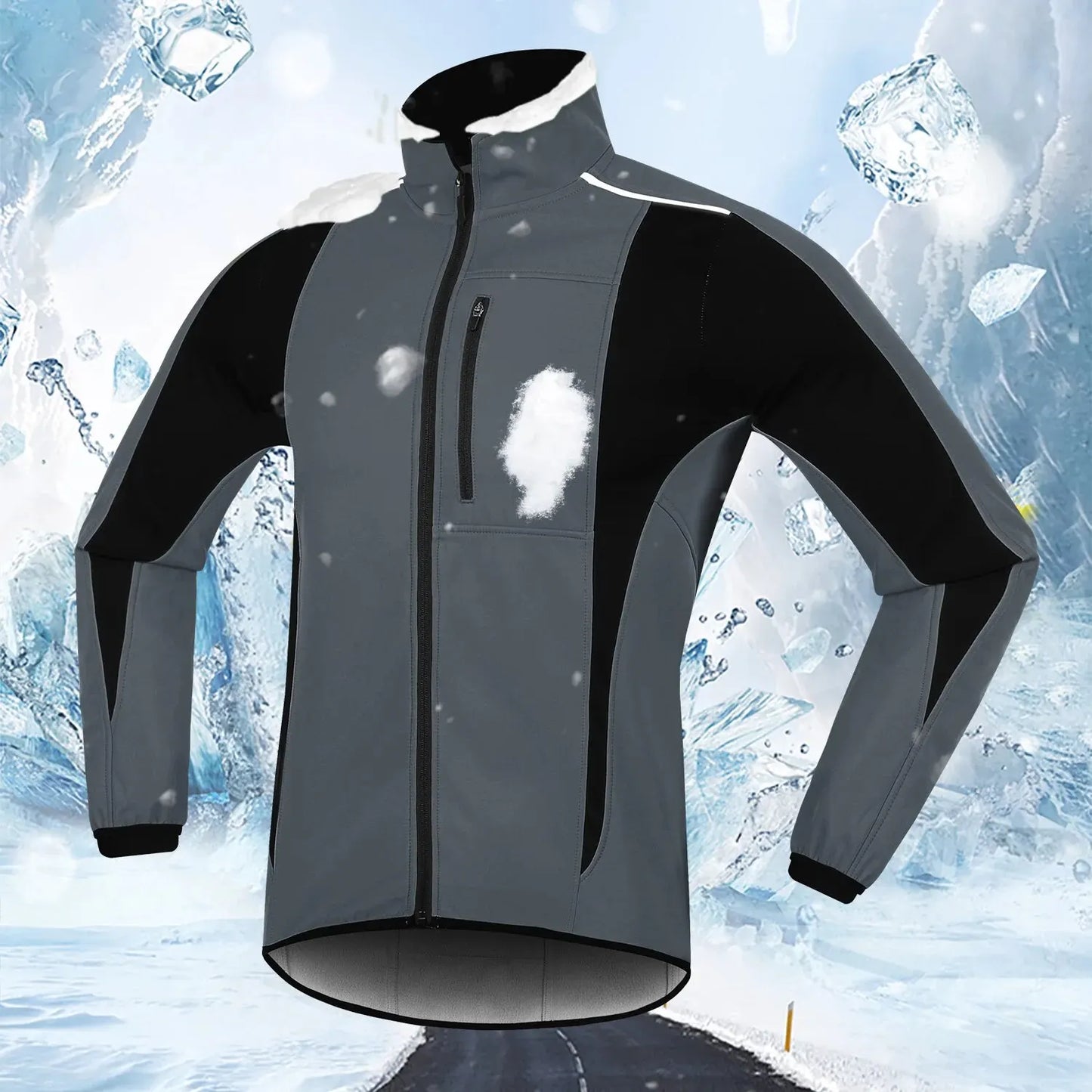 Men's Composite Waterproof Fleece Warm Cycling Jacket Jacket Windproof Hardshell Winter Cycling Jacket