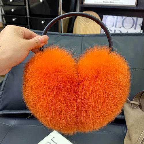 New Winter Real Fox Fur Earmuffs 14 Colors for Women Natural Fox Fur Scarves Dual use Genuine Warmer Plush Earmuff Outdoor Solid Fur Scarf