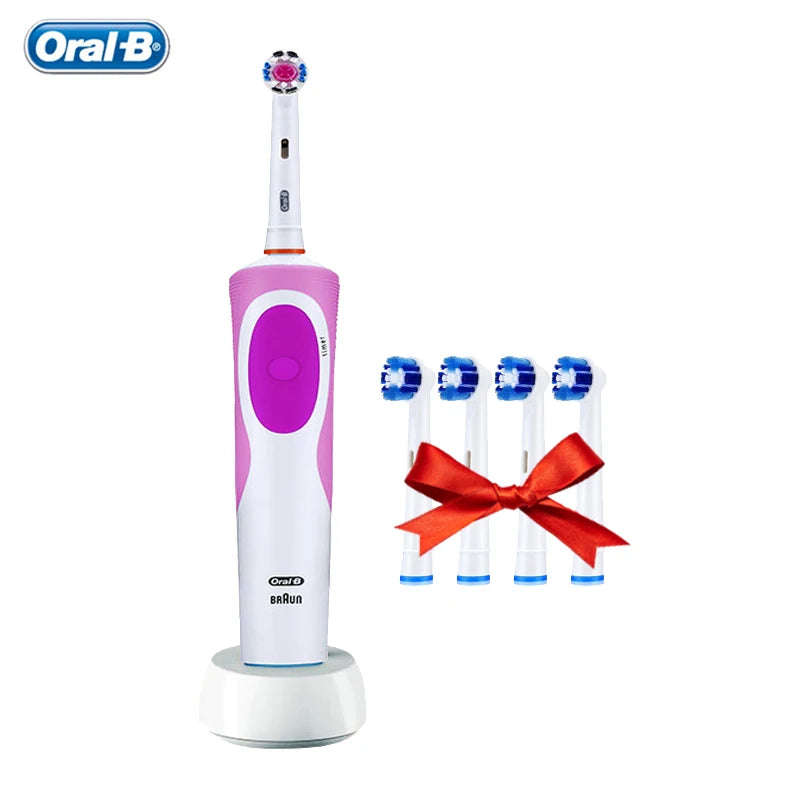 Original Oral-B Set Vitality 2D Electric Toothbrush Rechargeable Smart Teeth Whitening with Replacement Tooth Brush Heads Oral B Nozzles Women Men Oral Hygiene Accessories Personal Care Supplies
