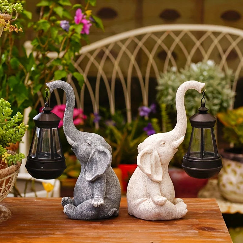 Elephant/Giraffe Statue with Solar Lantern Figures, for Garden/Yard Decoration, Gifts for Women Men Mum Birthday Gift