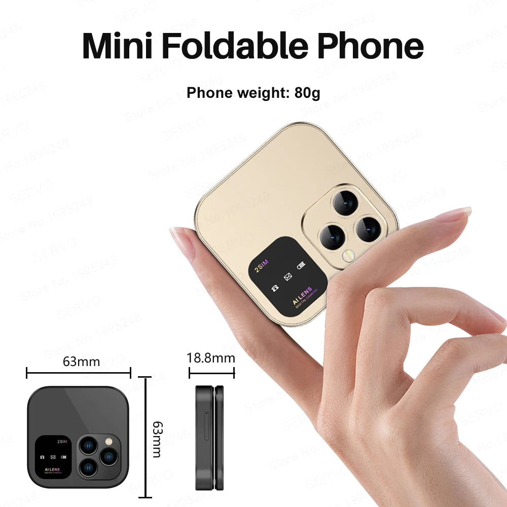 NEW!!!! Mini Flip Mobile Phone FM Radio Magic Voice Blacklist Speed Dial Vibration 2SIM Card Small Display Foldable Phone
