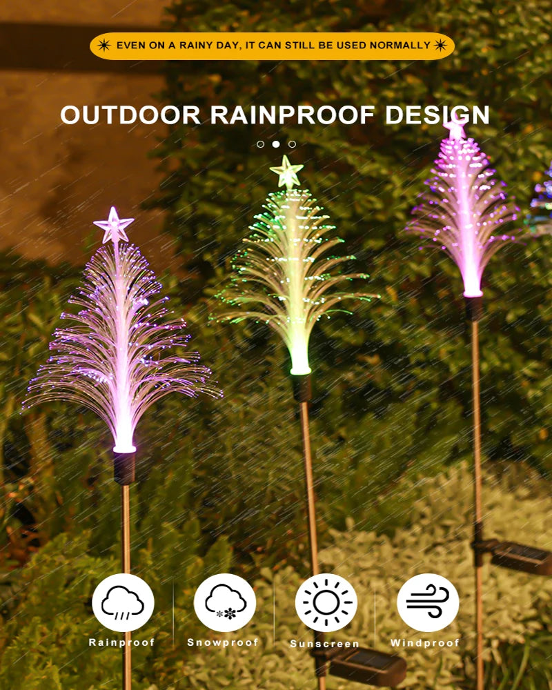 8/10/12 Set Solar Christmas Tree Lights Waterproof Outdoor LED Christmas Garden Stake Lights Decorations for Pathway Yard Christmas Decor