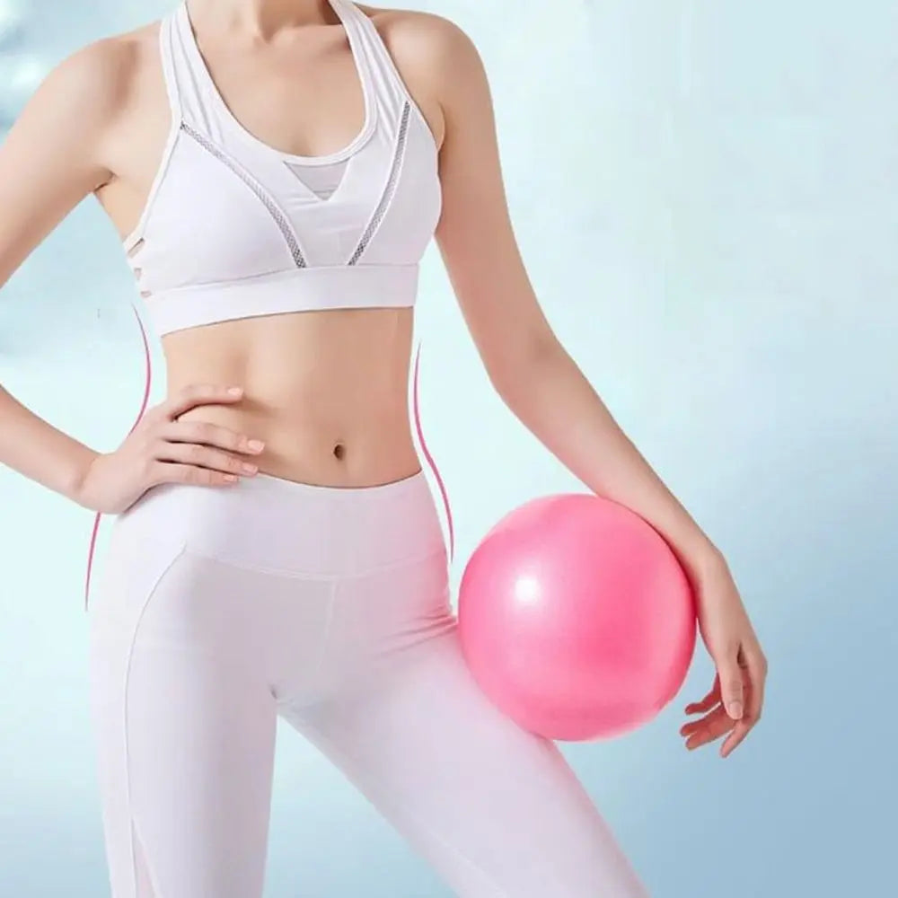 NEW Arrivals 25cm Mini Yoga Ball Soft Pilates Exercise Gym Ball PVC Non Slip Home Training Balance Stability Inflatable Straw Easy Inflation Home Indoor Exercise Gym Sports Supplies