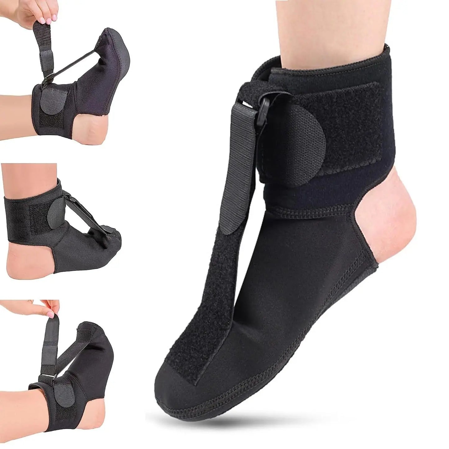 Korean Adjustable Plantar Fasciitis Night Foot Splint Drop Orthotic Brace Elastic Dorsal Night Splint Foot Rehabilitation Stretch Strap Sports Feet Care  Medical Supplies Health Care Products