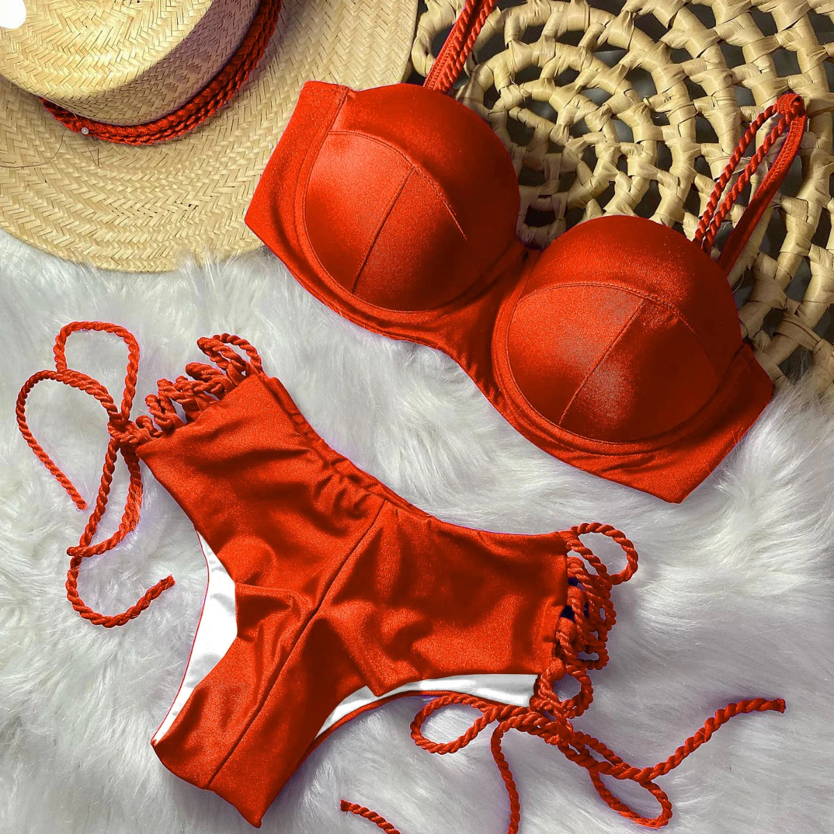 Women Sexy Brazilian Bikini Set Multi-Colors High Waist Black Girls Swimwear Push Up Bikinis Swimsuit Female Bathing Suit Ladies Sexy Beach Wear