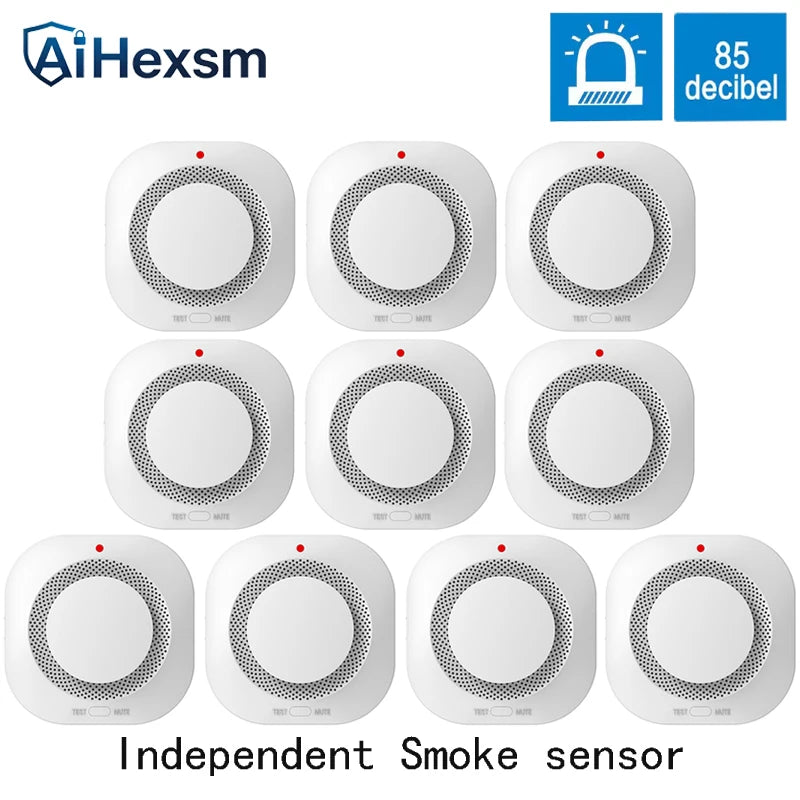 2/3/5/10 PCS Set Independent Fire Smoke Detector Sensor For Home Warehouse Security Smart Smoke Fire Alarm Replaceable Home Office Hotels Security Supplies