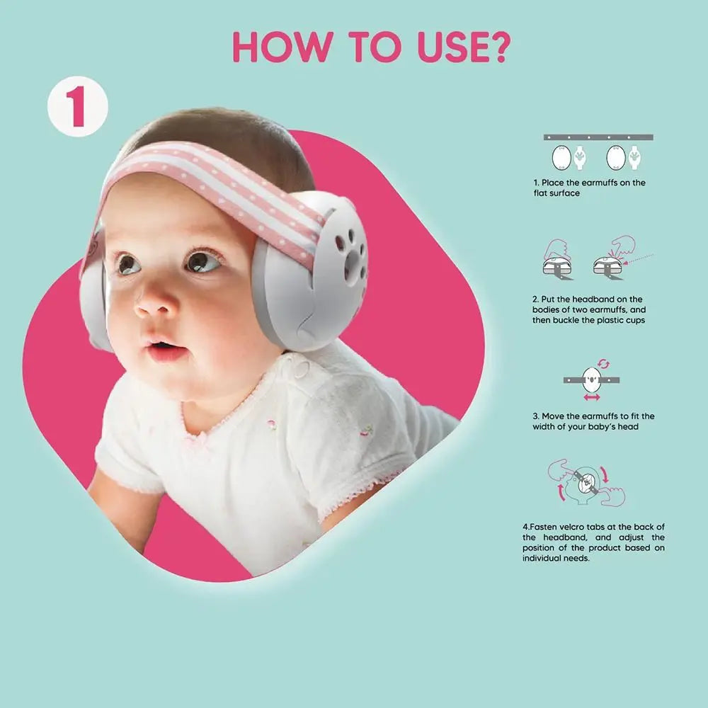 NEW Set Convertible Design 2-in-1 Baby Infants Ear Muffs Adjustable Band Comfortable Noise Cancelling Headphones Noise-Proof Sleep Improvement Outdoor Sport Games Events Travel Headset Baby Care Supplies