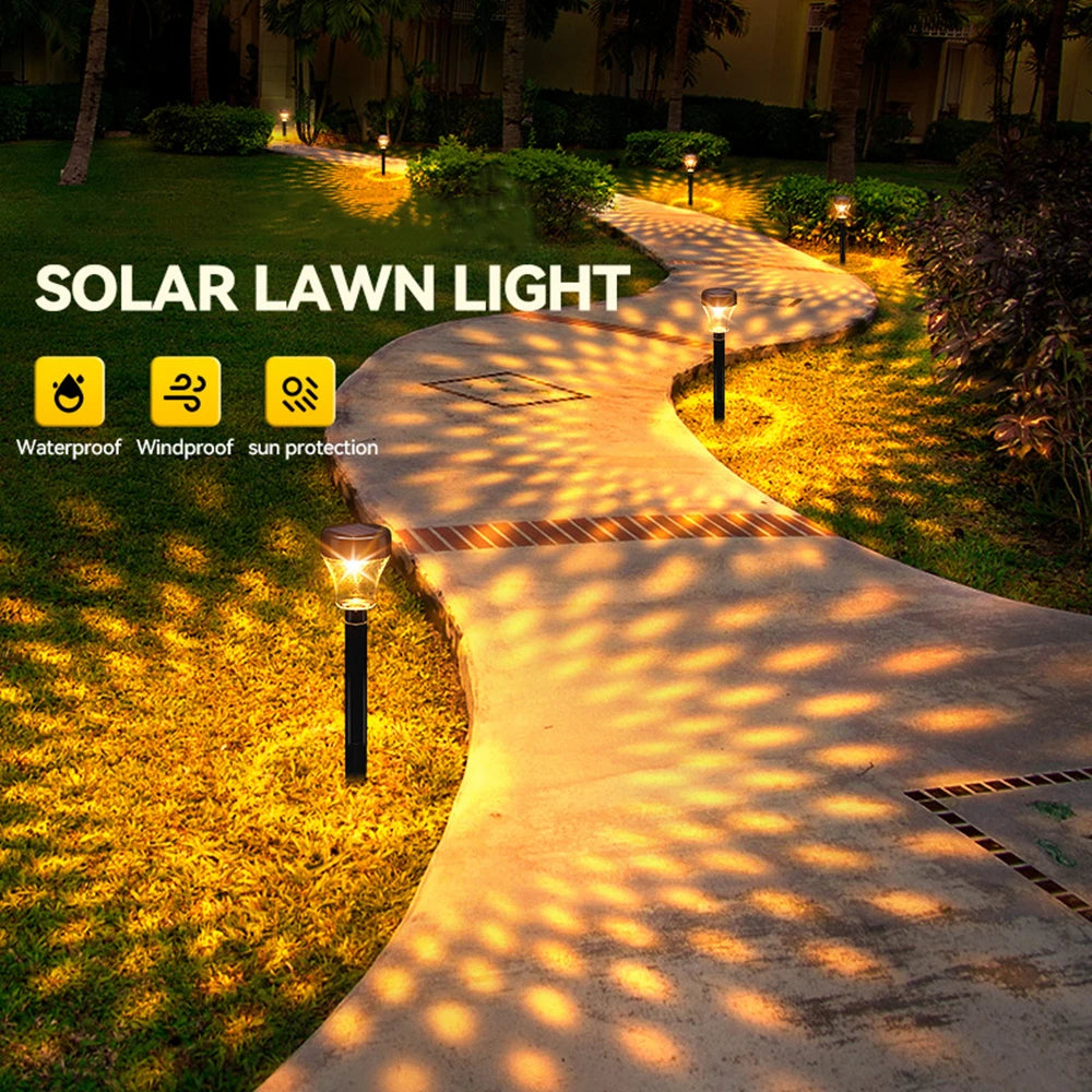 2/4 PCS Set LED Solar Pathway Lights Waterproof Landscape Lamp Solar Powered Garden Lighting for Yard Patio Lawn Backyard Walkway Decor
