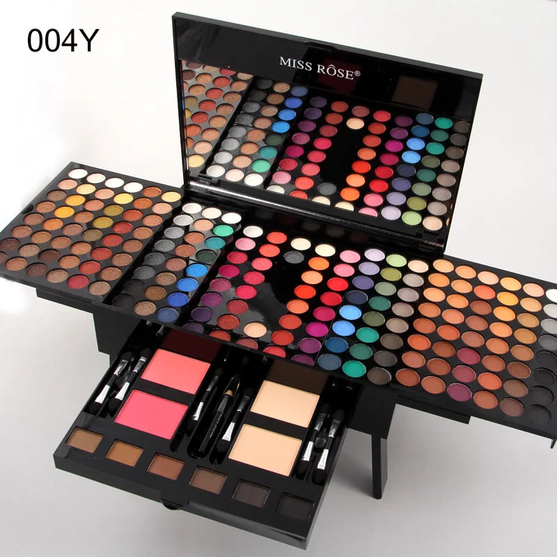 Diverse Miss Rose Professional Highly Pigmented 180 Color Eyeshadow Eyeshadow Palette Blush Powder Makeup Sets Long-lasting