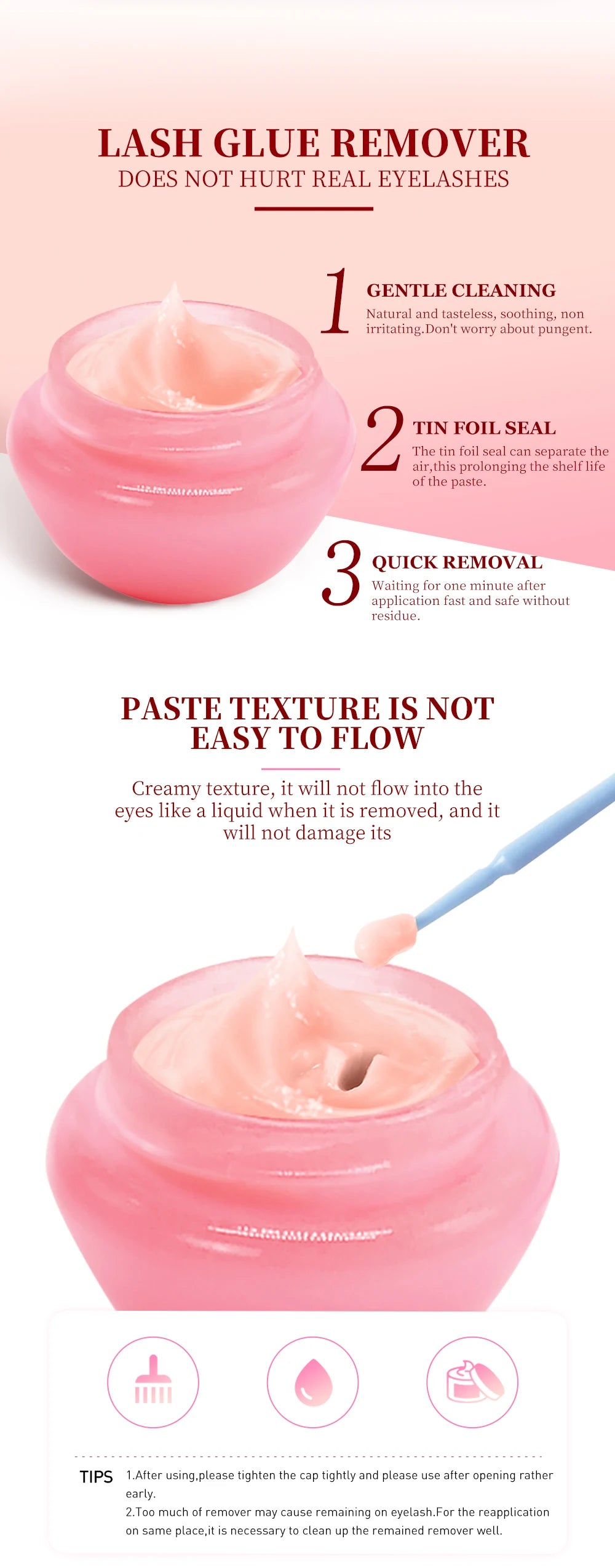 Japanese Eyelash Glue Remover Quick Unloading Adhesive Professional Cream Remover for Eyelashes De Pestaña Makeup Tools