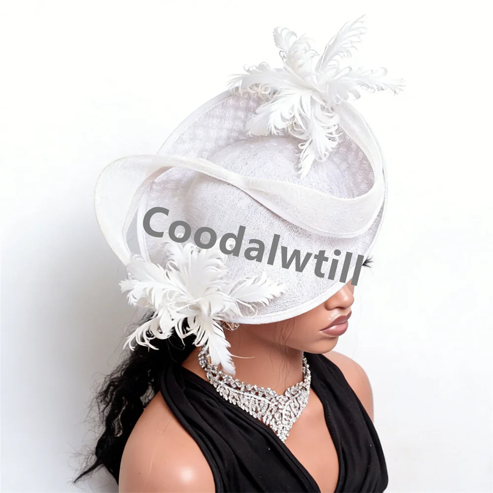 21 Colors Royal Ascot Horse Racing Women Femme Luxury Fascinator Kentucky Ladies Tea Cocktail Derby Headpiece Feather Fancy Opera Concerts Red Carpet Bride Wedding Hats Apparel Accessories