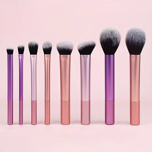 8 PCS Set  Makeup Brush Kit Soft Synthetic Hair Make Up Brushes Foundation Blush Eyeshadow Women Cosmetic Makeup Tools