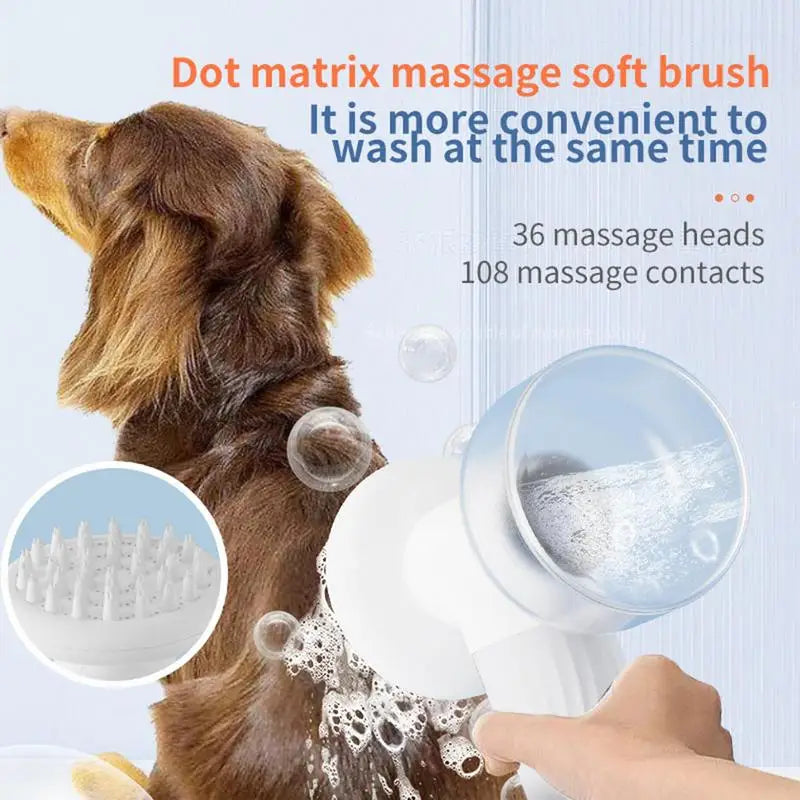 Automatic Foaming Pet Bubble Brush Dog Bath Foamer Soothing Massage Dispenser Easy Clean Cat Grooming Brush Dog Bathing Supplies