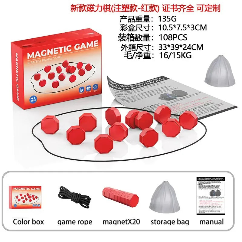 10 Colors Family Party Games Magnetic Stones Chess Game Interactive Magnet Board Strategy Game for Kids Adults High Quality Longest Side 3.4cm Home Games