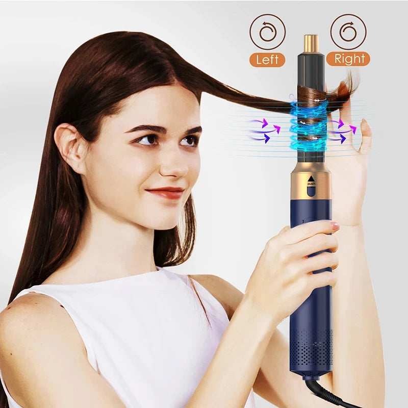 5 In 1 Set Hair Dryer And Hot Air Comb Brush With Curling Iron Hair Straightener For Fast Drying Curling Straightening And Styling Women Beauty Salon Spa Accessories Hair Care Tools Set Kit